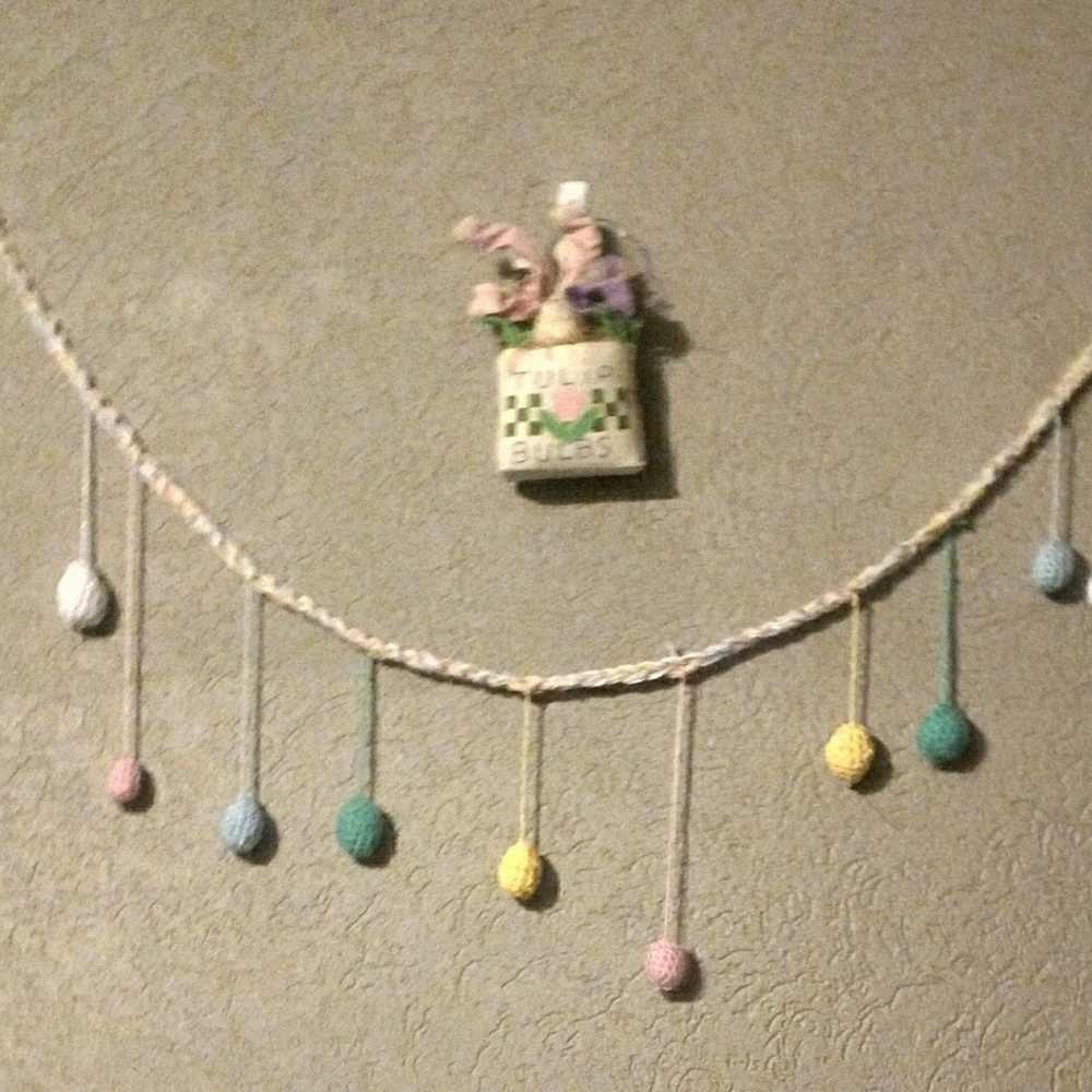 Handmade crochet easter egg garland